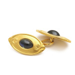 Art Nouveau Gold and Sapphire Double Cufflinks by Tiffany & Co.