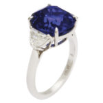 other view, Mid-Century Sapphire and Diamond Ring