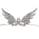 detail view, Antique Diamond and Feathered Angel Wing Tiara