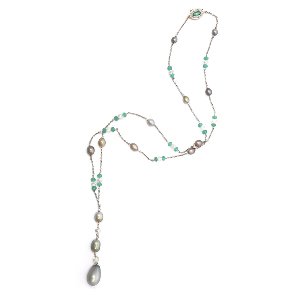 main view, https://www.alvr.com/5746/natural-pearl-emerald-and-diamond-chain-necklace/?