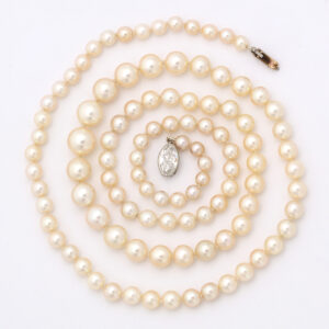 Antique Natural Pearl Necklace by 