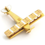 other view, Antique Gold Airplane Brooch