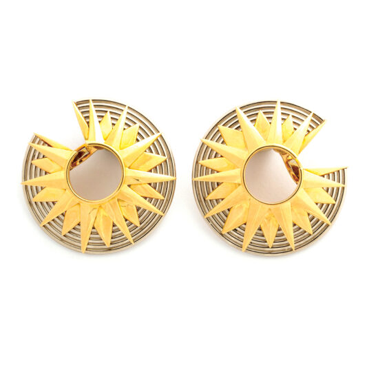 main view, Cartier Two-Color Gold Earrings