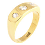 other view, 1950s Gold and Diamond Man's Ring