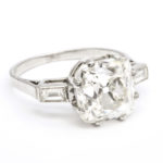 main view, 1950s Cushion-cut Diamond Engagement Ring