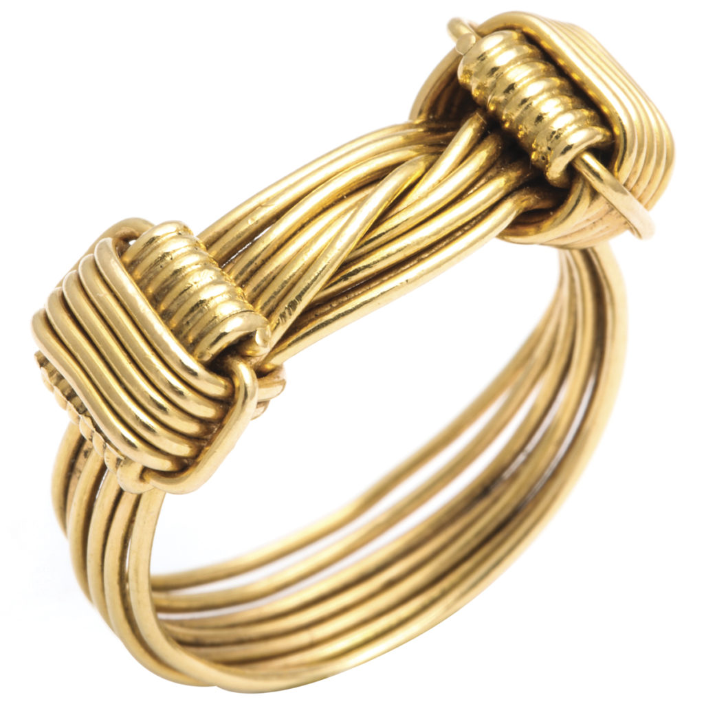 main view, 1960s Gucci Gold Wirework Ring