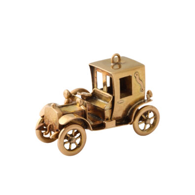 main view, Antique Gold Car Charm Pendant with top up
