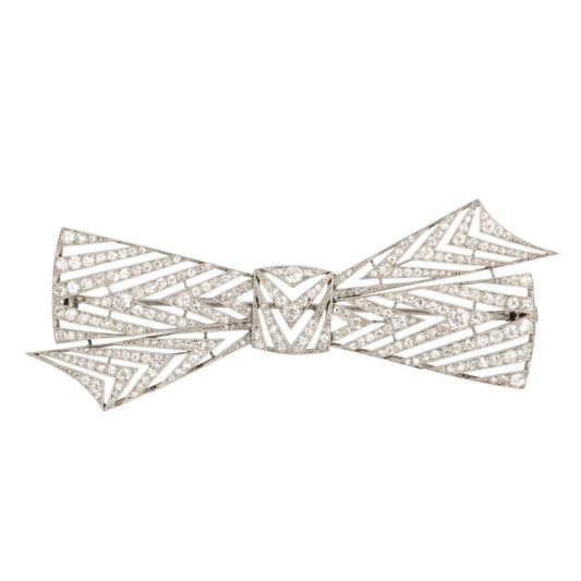 main view, Diamond Bow Brooch by Janesich