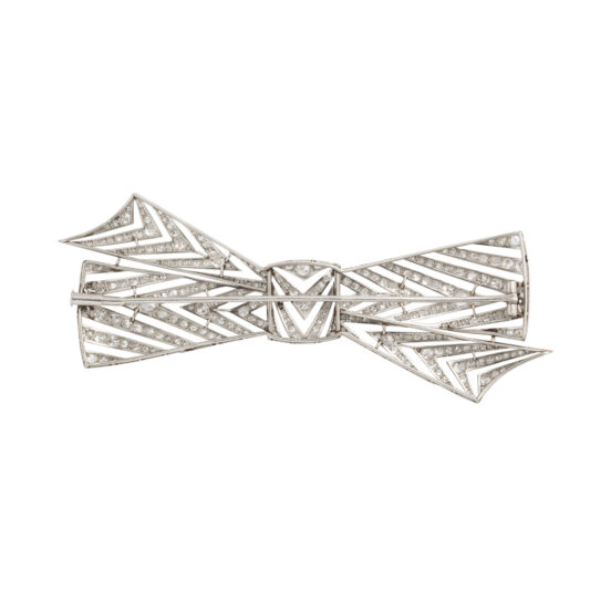back view, Diamond Bow Brooch by Janesich