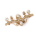 angled view, Antique Russian Diamond Brooch