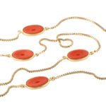 detail view, 1960s Gold and Coral Chain Necklace by Gucci