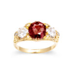 red color, Victorian Alexandrite and Diamond Ring