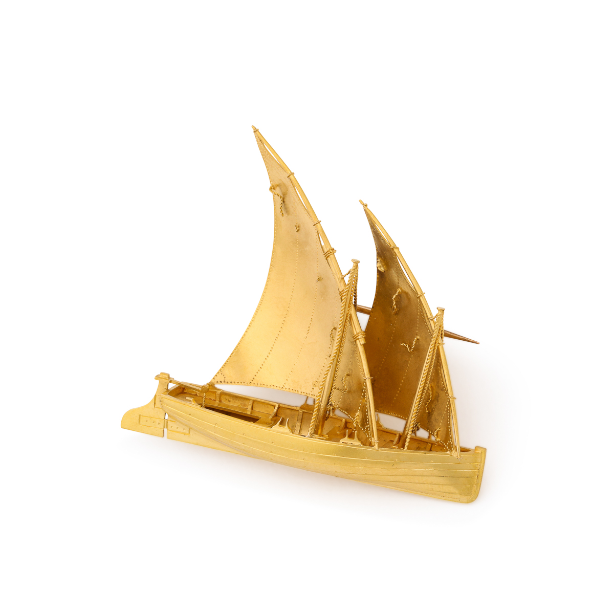 gold sailboat brooch