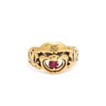 another view of gold and ruby gargoyle ring