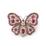 ruby and diamond butterfly brooch pendant