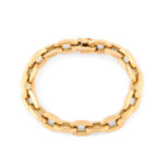 18k gold heavy link bracelet, top view