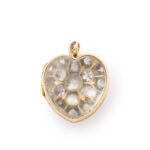 back view of rock crystal, gold, and diamond locket
