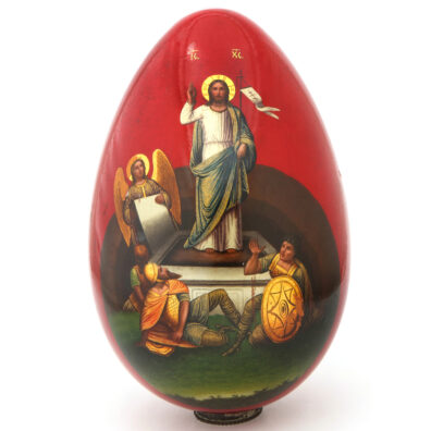 Russian Papier-mâché Easter Egg, the Resurrection