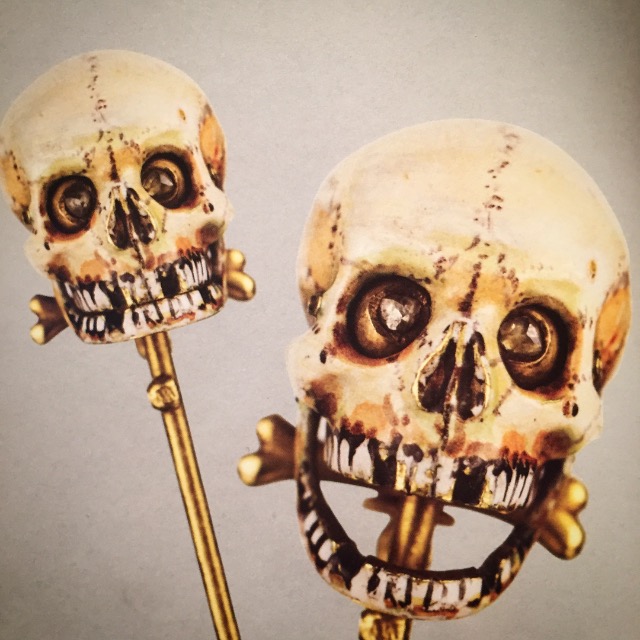 Gustave Trouvé electric skull stickpin