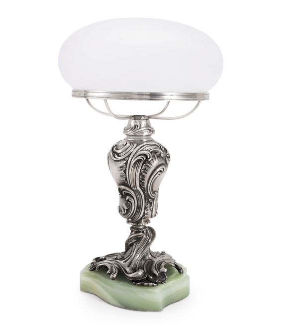 Rappoport silver and bowenite lamp